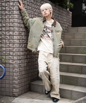 デニム淡加工 モデル：175cm L着用