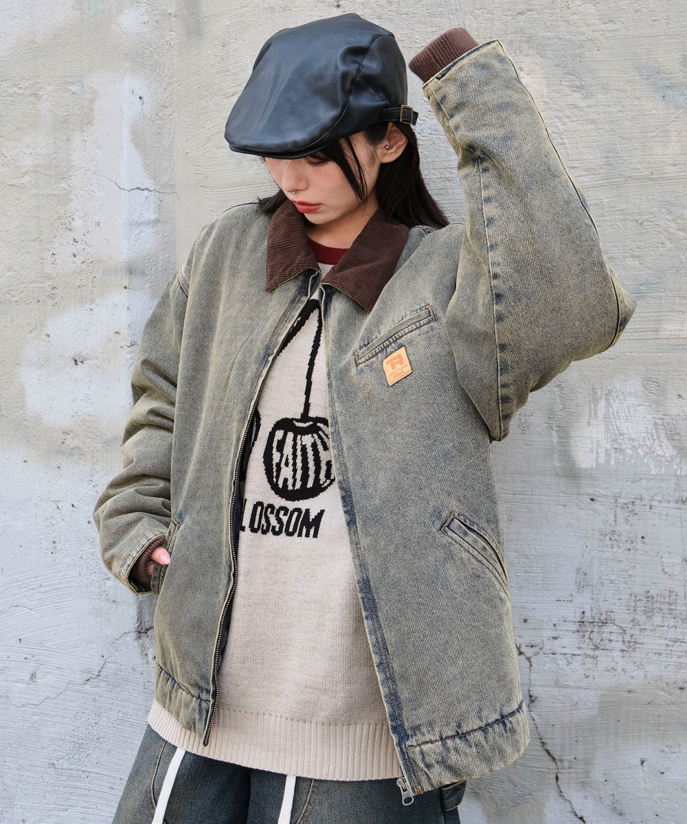 デニム淡加工 モデル：159cm M着用