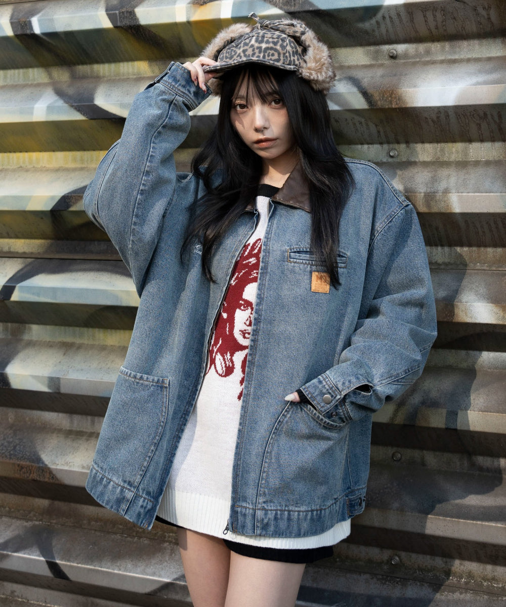 デニム中濃加工　モデル：159cm L着用