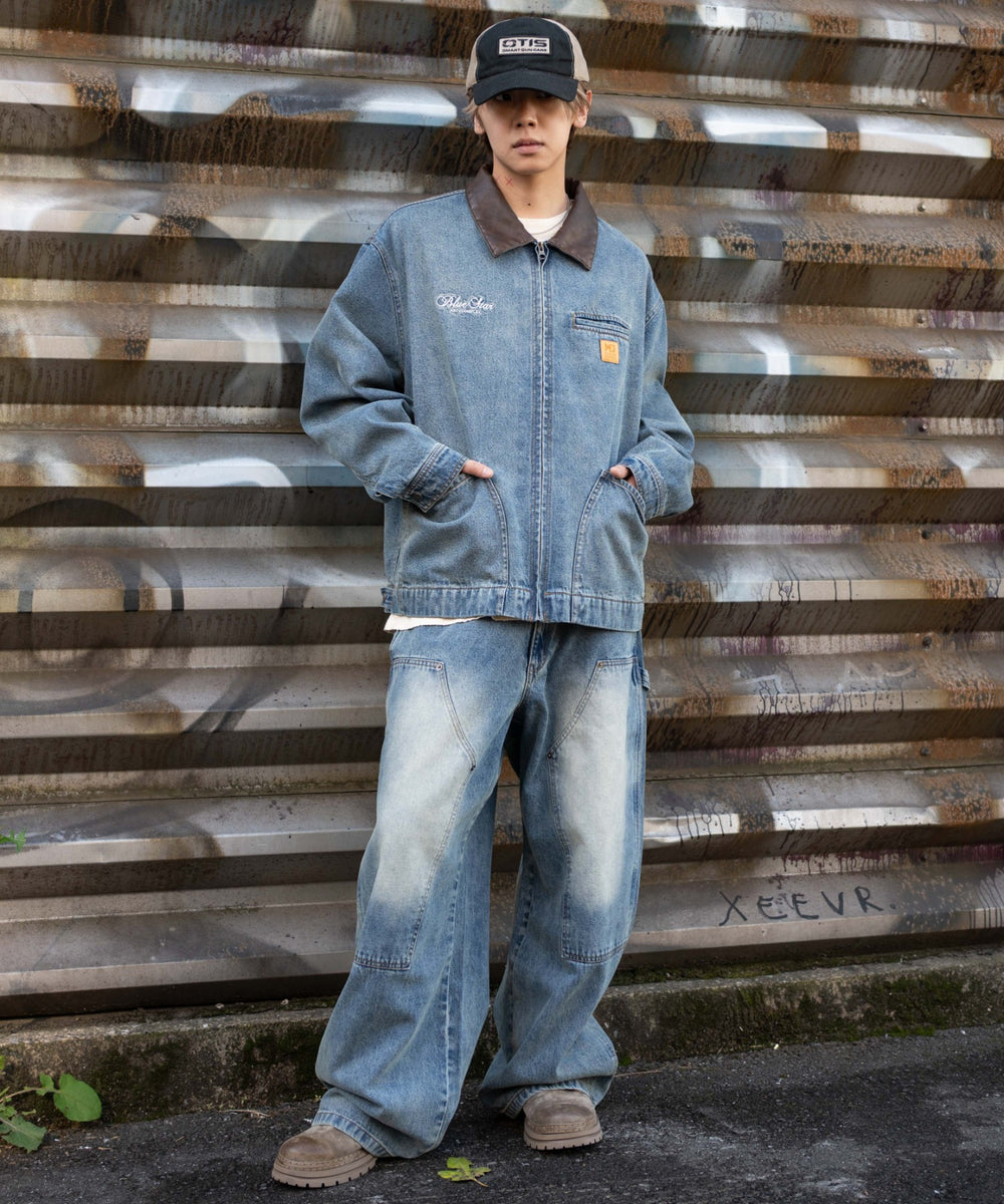 デニム中濃加工モデル：175cm L着用