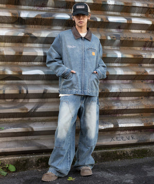 デニム中濃加工モデル：175cm L着用