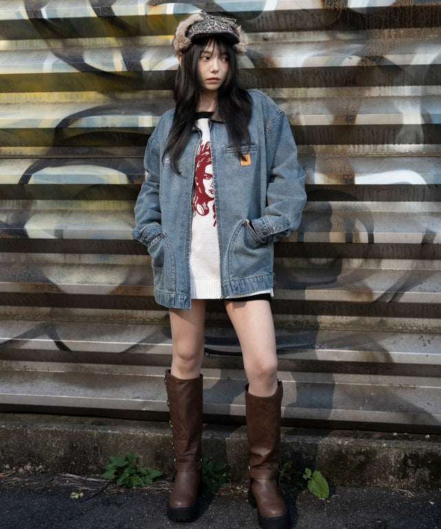 デニム中濃加工　モデル：159cm L着用