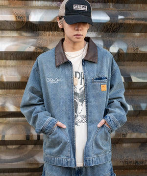 デニム中濃加工モデル：175cm L着用