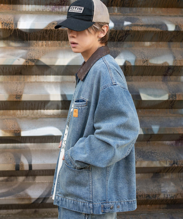 デニム中濃加工モデル：175cm L着用