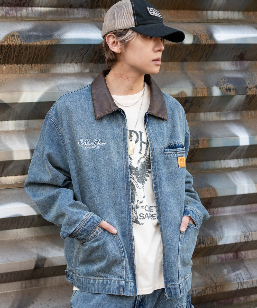 デニム中濃加工モデル：175cm L着用