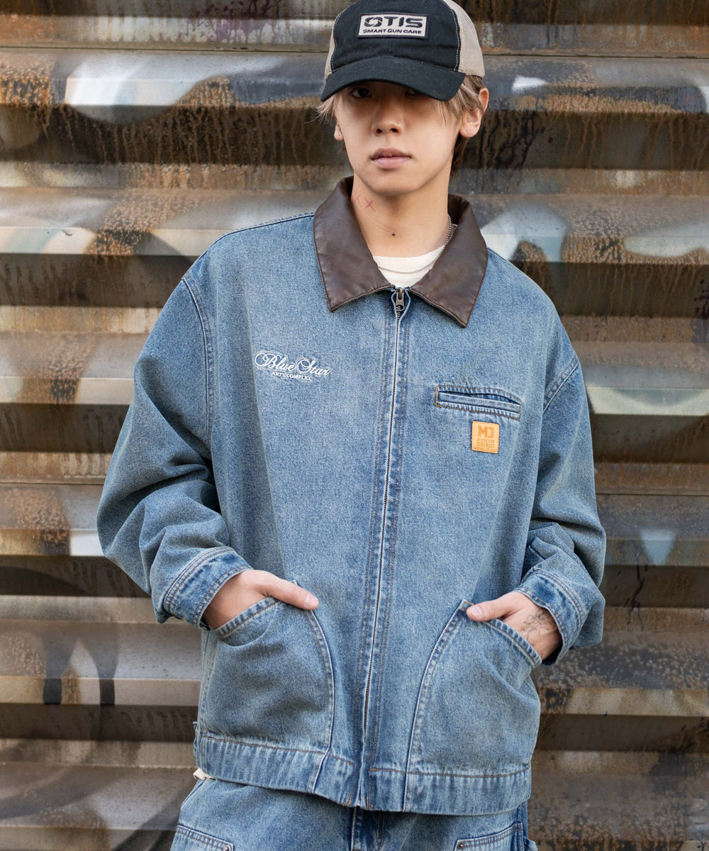 デニム中濃加工モデル：175cm L着用