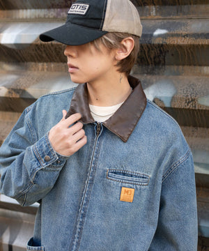 デニム中濃加工モデル：175cm L着用