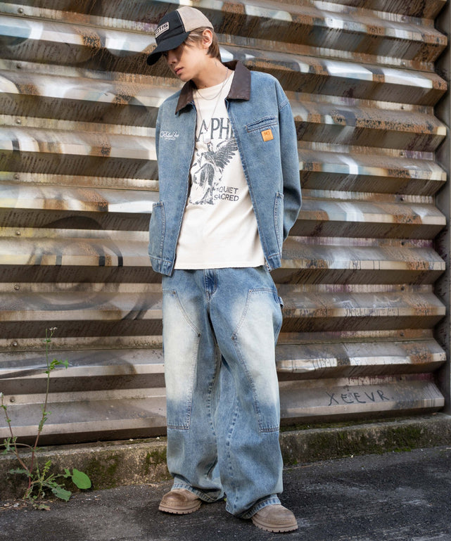 デニム中濃加工モデル：175cm L着用