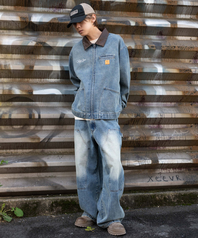 デニム中濃加工モデル：175cm L着用