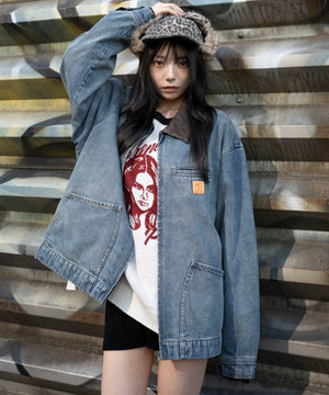 デニム中濃加工　モデル：159cm L着用