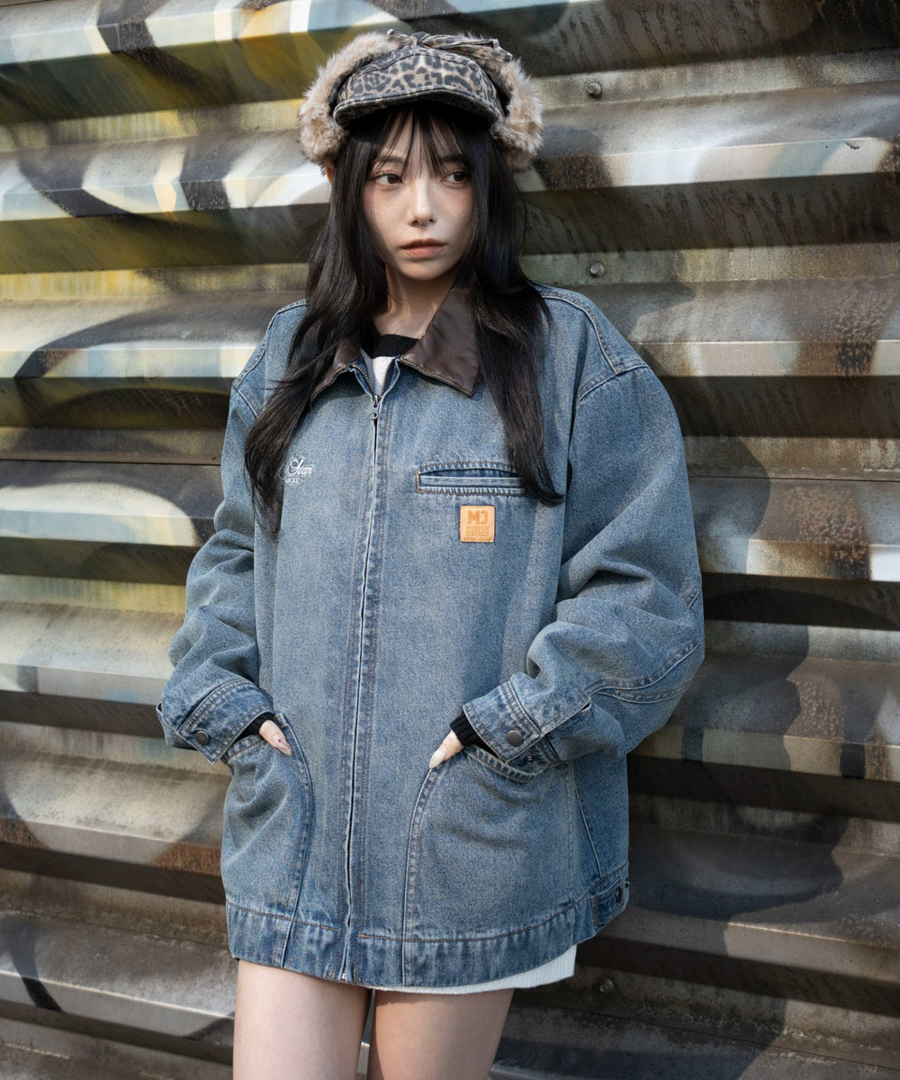 デニム中濃加工　モデル：159cm L着用