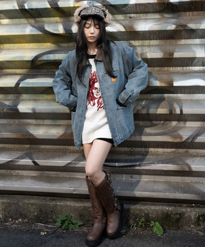 デニム中濃加工　モデル：159cm L着用