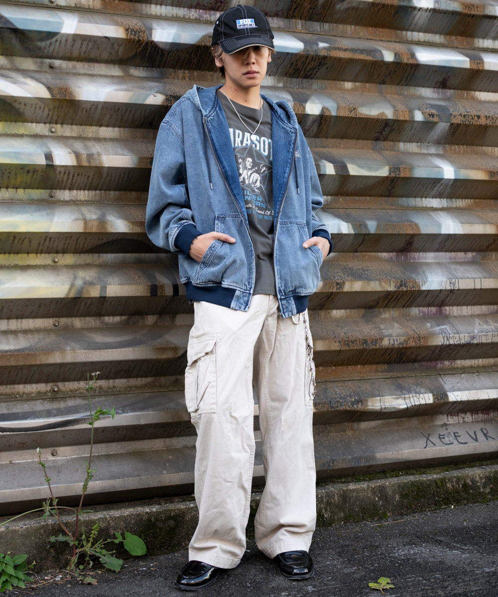 デニム中濃加工 モデル：175cm L着用