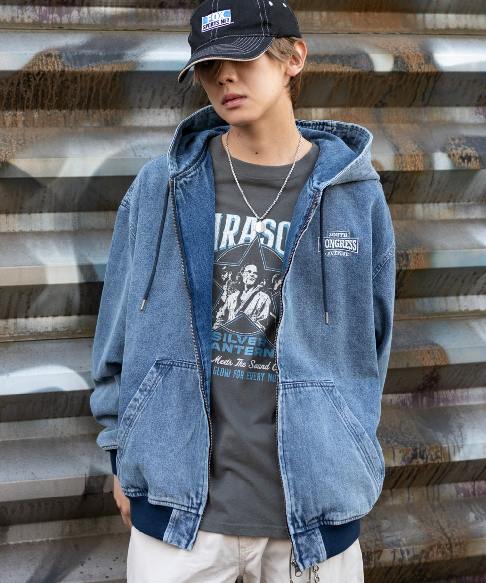 デニム中濃加工 モデル：175cm L着用