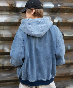 デニム中濃加工 モデル：175cm L着用