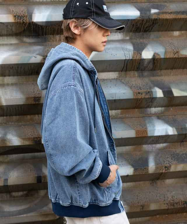 デニム中濃加工 モデル：175cm L着用