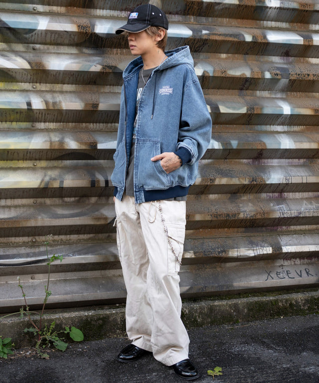 デニム中濃加工 モデル：175cm L着用