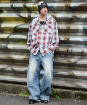 レッドチェック1 モデル：175cm L着用