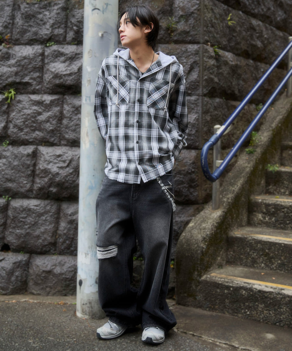 ブラックチェック1 モデル：175cm L着用