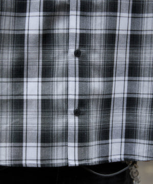 オンブレチェックフードシャツ（LS）