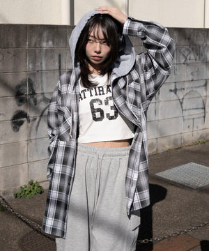 ブラックチェック１　モデル：159cm F着用