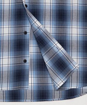 オンブレチェックフードシャツ（LS）