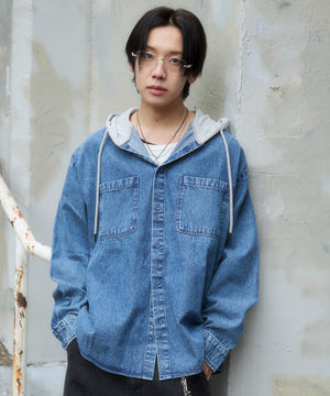 デニム淡加工 モデル：175cm L着用