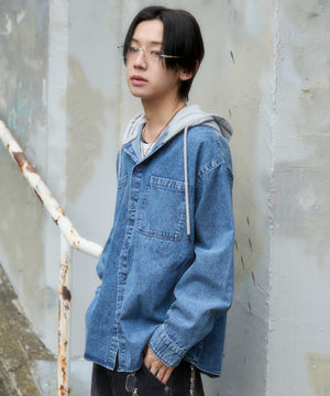 デニム淡加工 モデル：175cm L着用