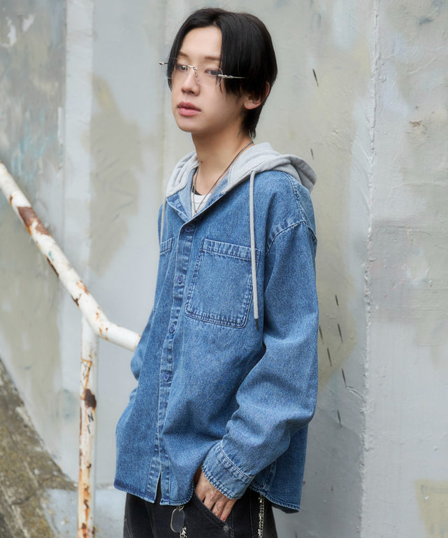 デニム淡加工 モデル：175cm L着用