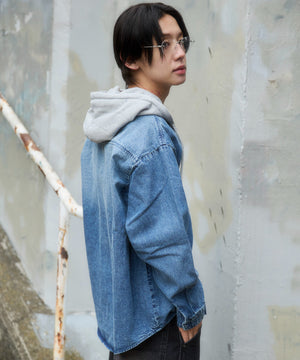 デニム淡加工 モデル：175cm L着用