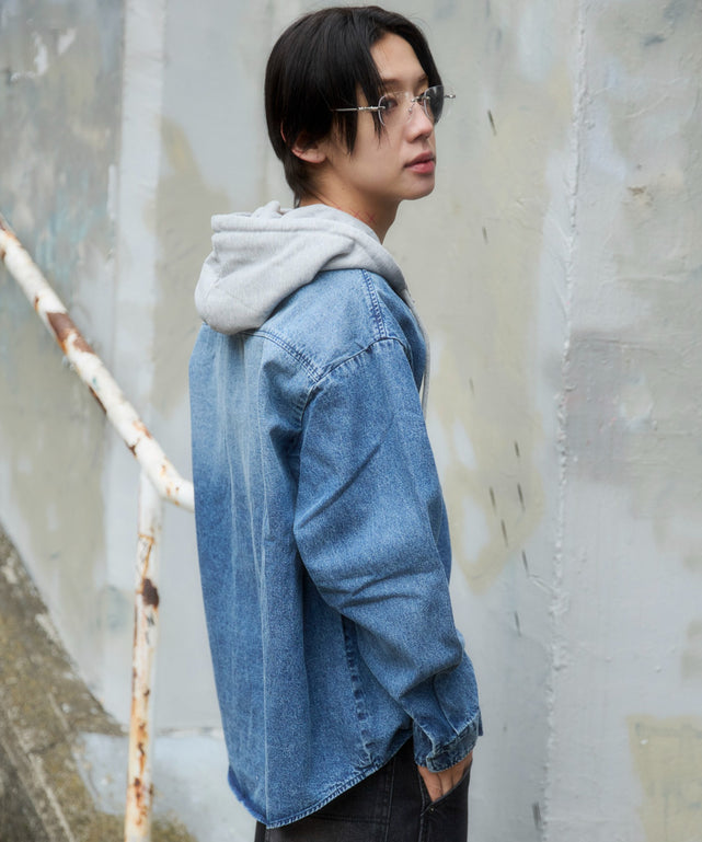 デニム淡加工 モデル：175cm L着用