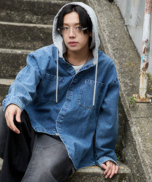 デニム淡加工 モデル：175cm L着用