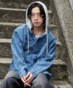 デニム淡加工 モデル：175cm L着用