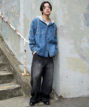 デニム淡加工 モデル：175cm L着用