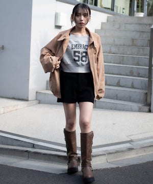 ベージュ　モデル：159cm L着用