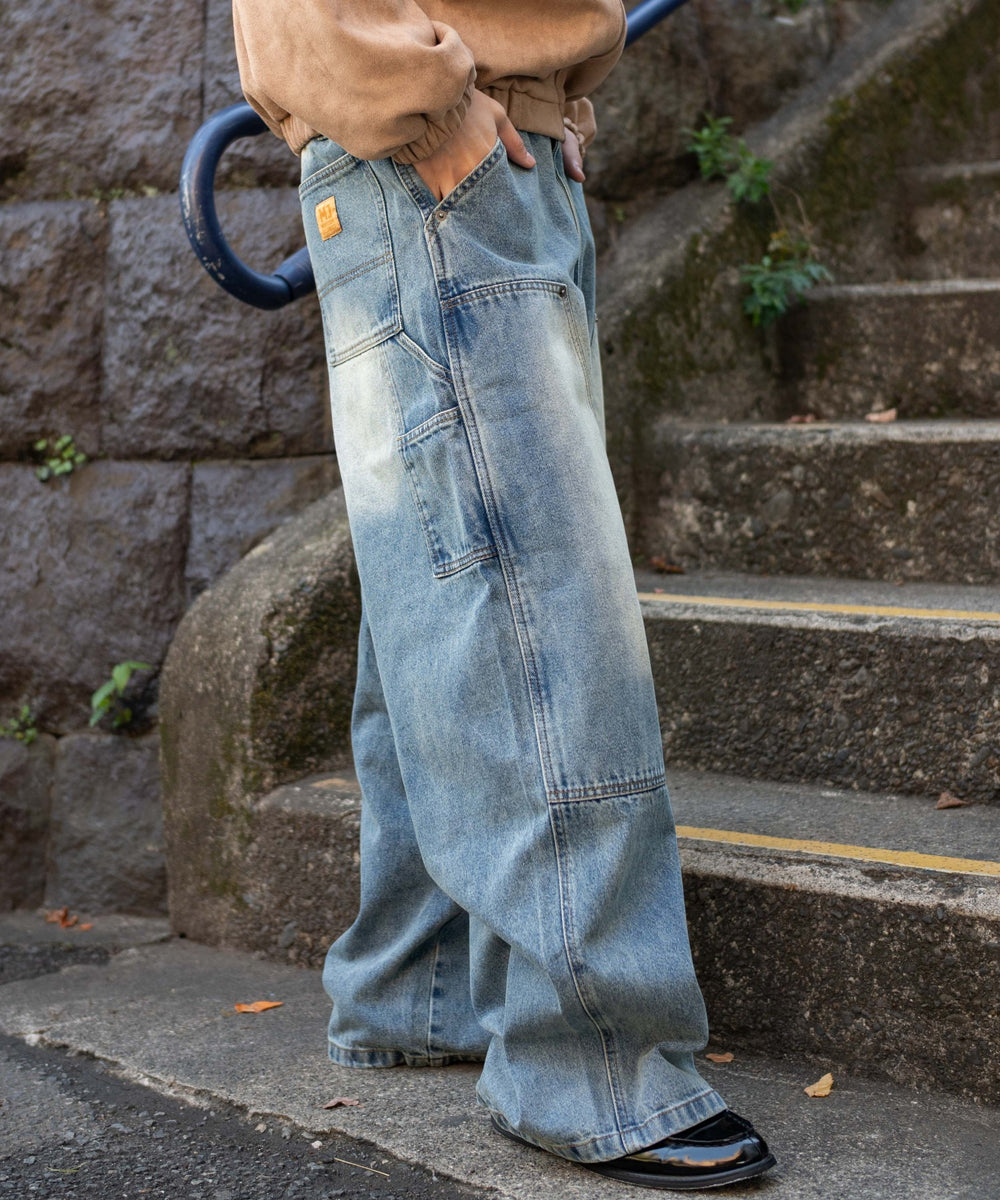 デニム中濃加工 モデル：175cm L着用