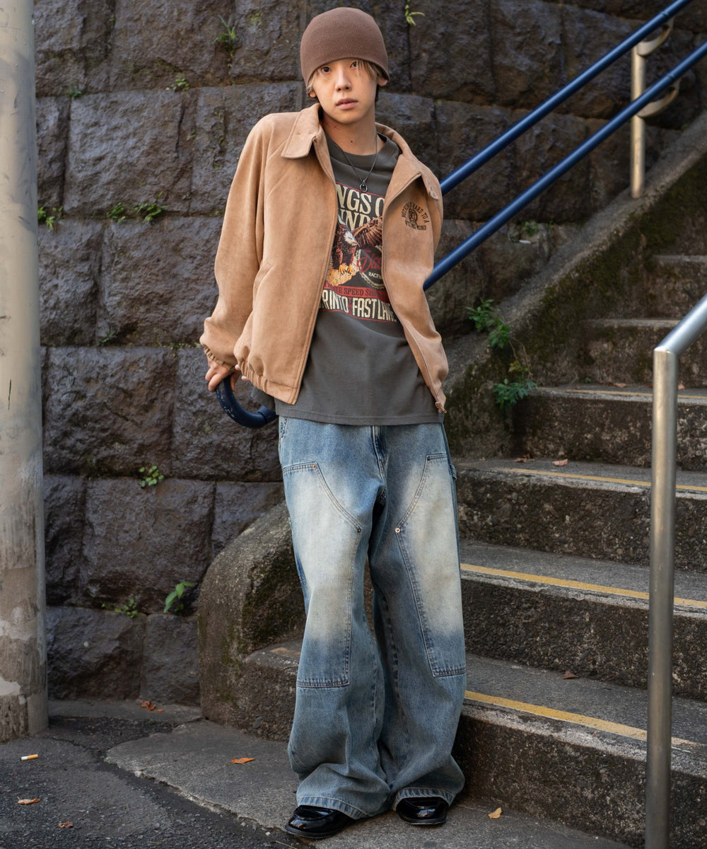 デニム中濃加工 モデル：175cm L着用