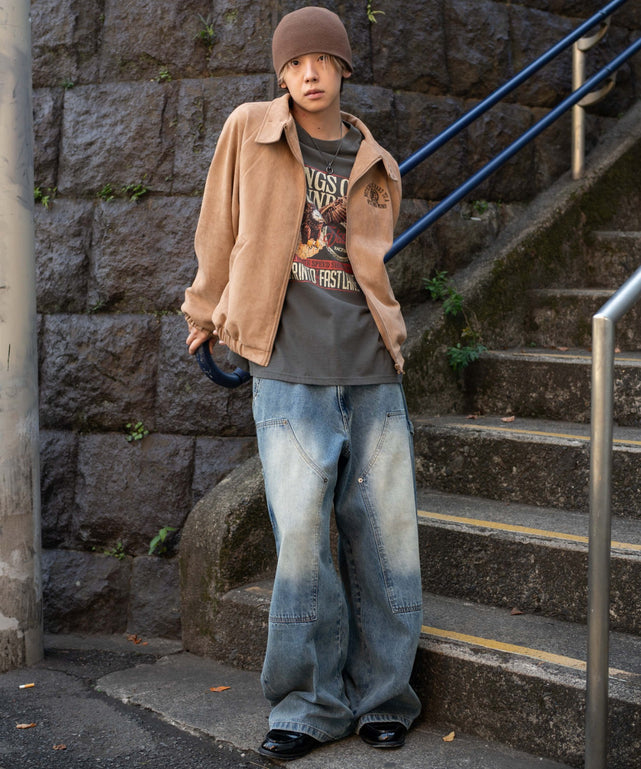 デニム中濃加工 モデル：175cm L着用