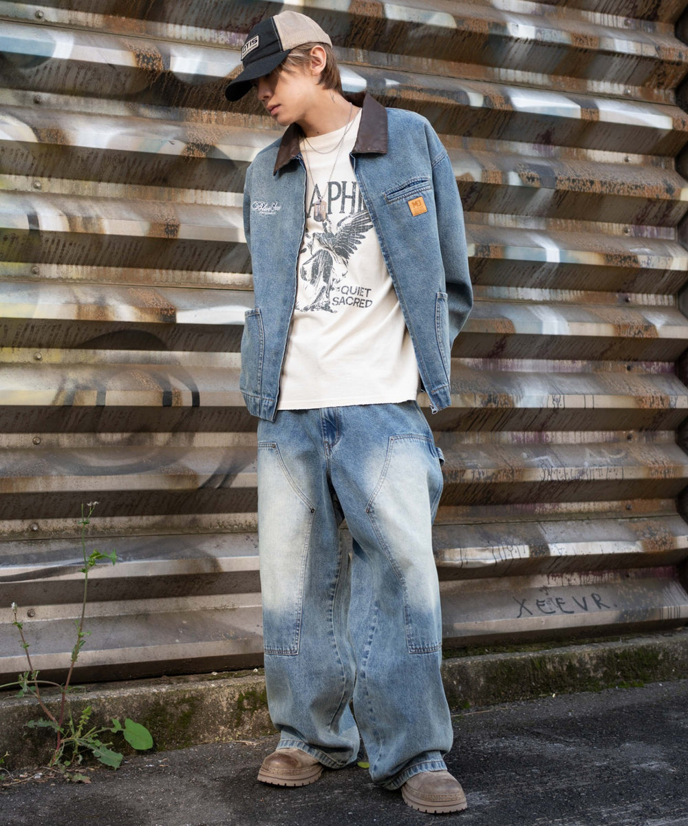 デニム中濃加工 モデル：175cm L着用