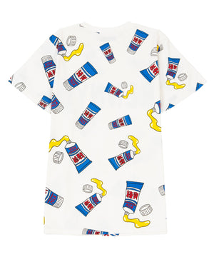 ﾌｰﾄﾞ総柄Tｼｬﾂ