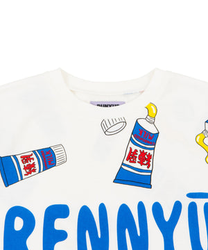 ﾌｰﾄﾞ総柄Tｼｬﾂ