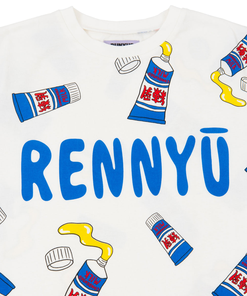 ﾌｰﾄﾞ総柄Tｼｬﾂ