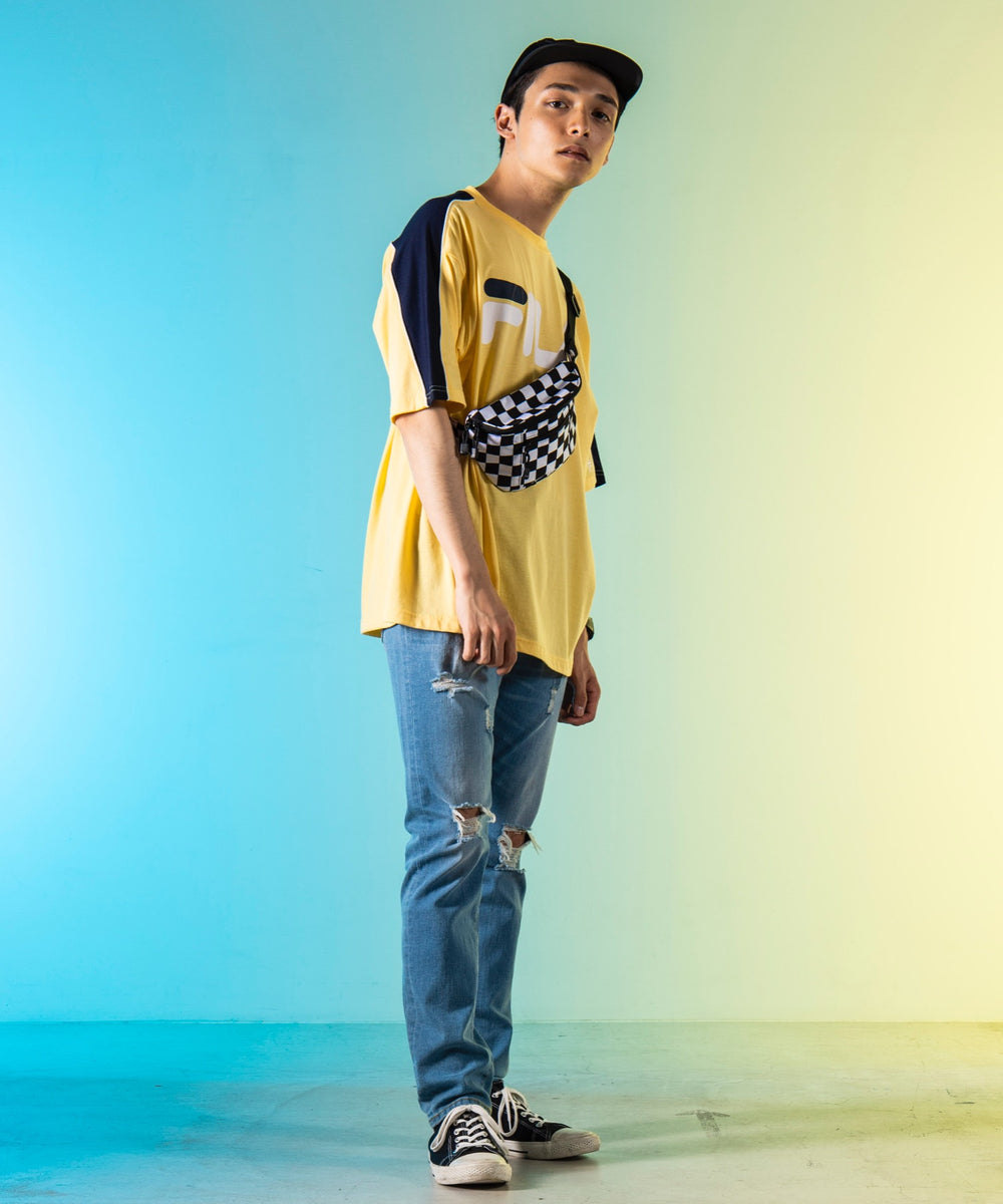 別注FILAパイピング切替Tシャツ(S)