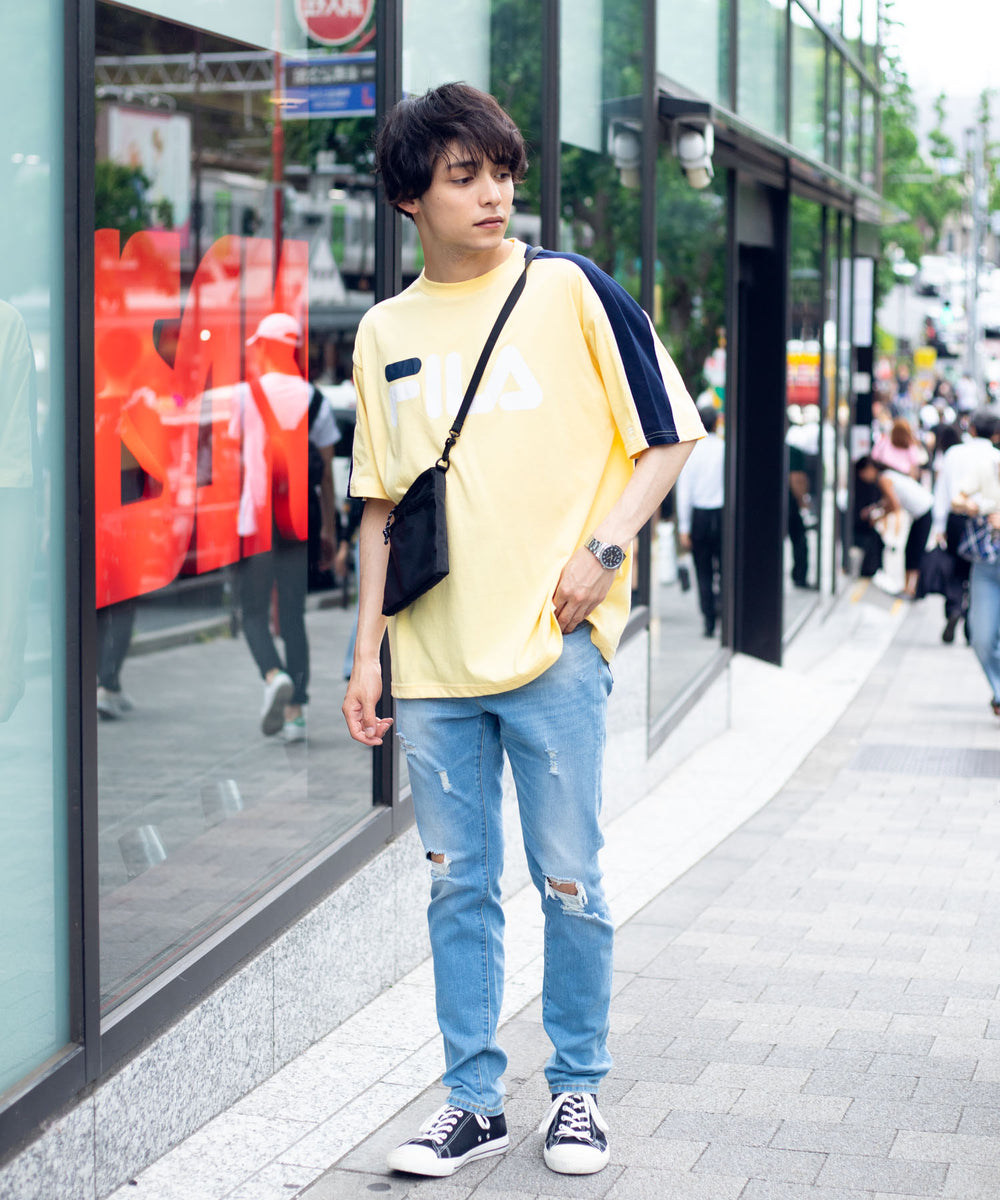 別注FILAパイピング切替Tシャツ(S)