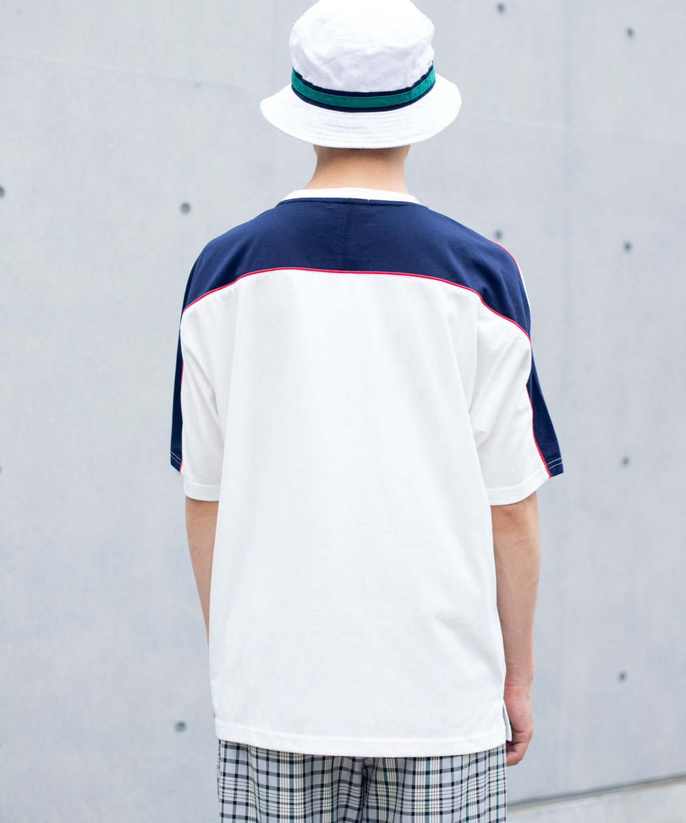 別注FILAパイピング切替Tシャツ(S)