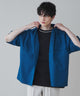 イージーケアフラップポケットBIGシャツ/ブルー モデル：180cm L着用