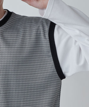 レイヤードジャガードベストロンT