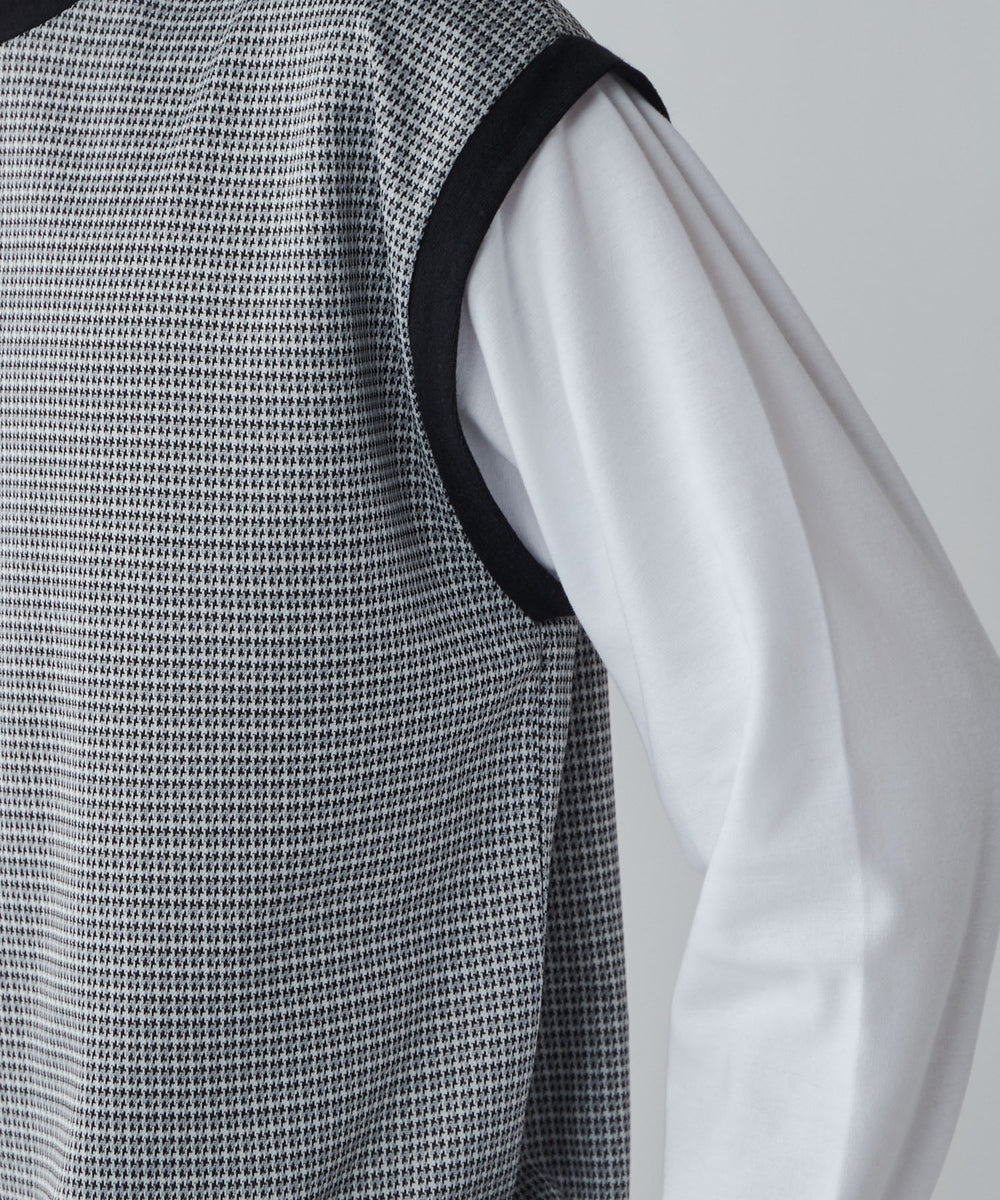 レイヤードジャガードベストロンT