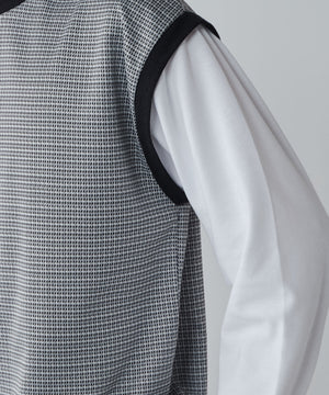 レイヤードジャガードベストロンT