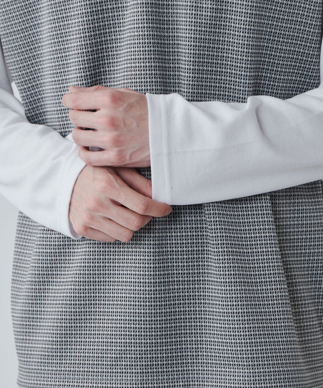 レイヤードジャガードベストロンT